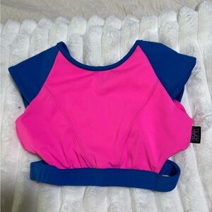 Tiger Friday Pink and Blue Crop Top